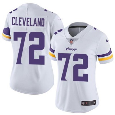 Nike Minnesota Vikings #72 Ezra Cleveland White Women's Stitched NFL Vapor Untouchable Limited Jersey